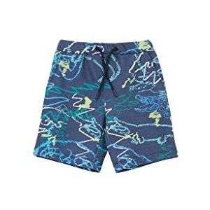 s.Oliver Jongens Sweatshort AOP, kort, blauw, 140 cm