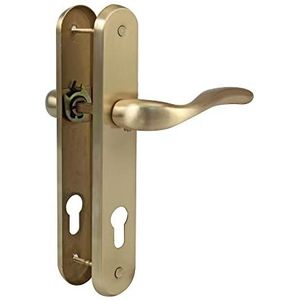Amig - Handgrepen met stalen plaat voor deuren | Mod. LENA | 238 x 40 mm | 70 mm sleutel | Elegant en eenvoudig design | messing staal mat