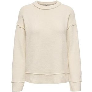Only - ONLHAZEL LS DETAIL O-NECK BF KNT - Gebreide Trui - Whitecap Gray