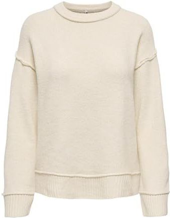 Only - ONLHAZEL LS DETAIL O-NECK BF KNT - Gebreide Trui - Whitecap Gray