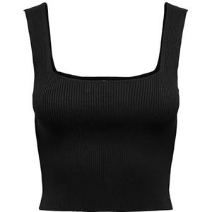 ONLY Dames Onltatianna Sl Cropped Square Neck KNT, zwart, XL