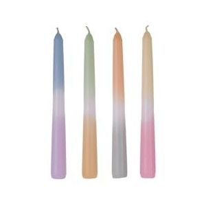 Set van 4 cilindrische kaarsen, driekleurig, voor een sfeer, set kaarsen met kleurverloop, voor slaapkamer en woonkamer, van was, 2 x 10 cm, meerkleurig