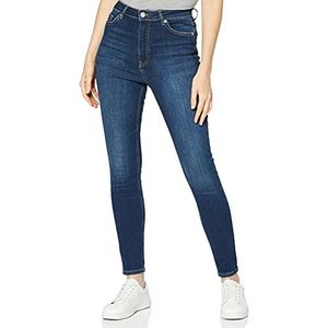 NA-KD Skinny jeans met hoge taille voor dames, Donkerblauw, 32