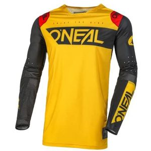 O'NEAL | NEW | Motocross Shirt Lange Mouw | MX MTB| Geheel nieuwe wielertrui met verbeterde en duurzame materialen | Prodigy Jersey Five Two | Adult | Yellow Black | Maat XL
