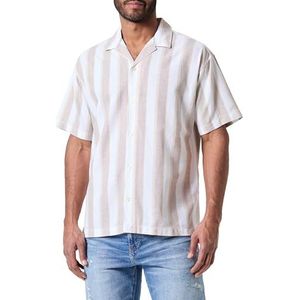 JPRCCSUMMER Stripe Resort Shirt S/S, Timber Wolf/Fit: relax fit, M