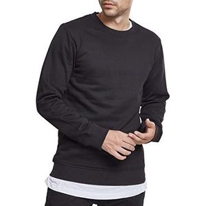 Urban Classics Basic Terry Crew Sweatshirt voor heren, zwart (Black 00007), S