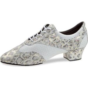 Diamant Trainerschoenen voor dames 188-134-607 - suède/mesh luipaard wit/zilver - gedeelde VarioSin Hybrid zool - normale breedte - 3,7 cm blokhak - Made in Germany, luipaard, 34.5 EU