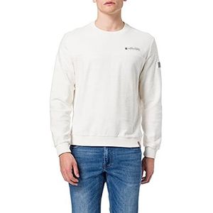 Timezone Heren Slub Crewneck Sweatshirt, pure white, S