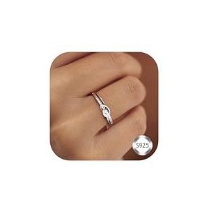 LOLIAS Ring zilver 925 dames duimring zilver 925 verlovingsring promise ring verloving liefdesknoop ringen vrouwen damesring zilveren ringen zilveren ring voor dames sieraden maat 52-65