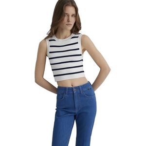 Mavi Dames NONSLEEVE tricot trui, Navy Blazer Streep, XS, Navy Blazer Stripe, XS