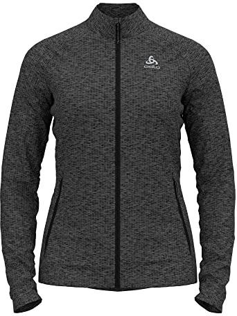 Longsleeve Odlo Women Mid Layer Full Zip Tencia Dark Grey Melange