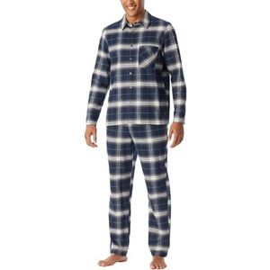 Schiesser - selected! Premium Warming - Flanellen Pyjama - Donkerblauw