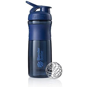 BlenderBottle Sportmixer Tritan drinkfles met blenderBall, geschikt als proteïneshaker, eiwitshaker, waterfles of voor fitnessshakes, BPA-vrij, schaalverdeling tot 760 ml, 820 ml, marineblauw