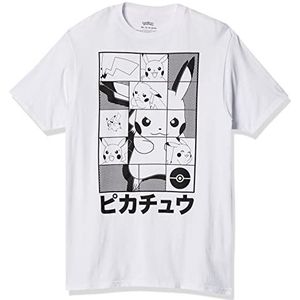 Pokemon Pokémon Pikachu Japans Puzzel Kracht T-Shirt, Wit, M