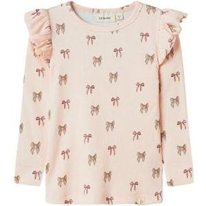 Slim Fit - Top - Roze - Jersey - Ronde Hals - Lange Mouwen - Ruches