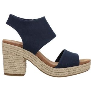 TOMS Dames Mallorca sandaal met plateauzool, Navy Basket Weave, 38 EU