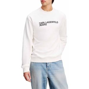 Karl Lagerfeld Jeans, Heren, Essential Logo Sweat, Regular Fit, Wit, L