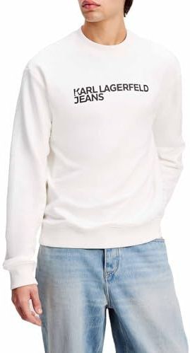 Karl Lagerfeld Jeans, Heren, Essential Logo Sweat, Regular Fit, Wit, L
