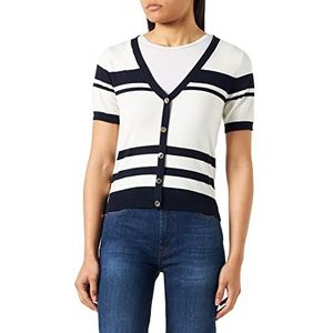 Morgan Damestrui, korte mouwen, gestreept, Mars, ivoorkleurig, TM, ivoor/marineblauw, M