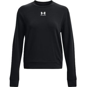 Under Armour Dames Rival Terry Crew sweatshirt, Noir/Blanc