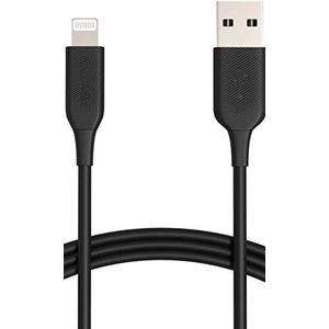 Amazon Basics Verbindingskabel Lightning naar USB-A, MFi-gecertificeerde oplaadkabel voor iPhone, zwart, 0,9 m