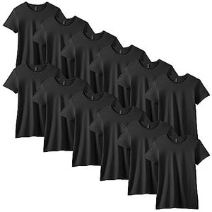 Gildan T-shirt voor dames (verpakking van 2 stuks), zwart (verpakking van 12), L
