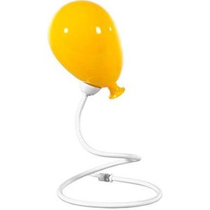 ONLI Tafellamp kinderkamer ballonnen met voet van wit metaal en oranje glas. Inclusief lamp