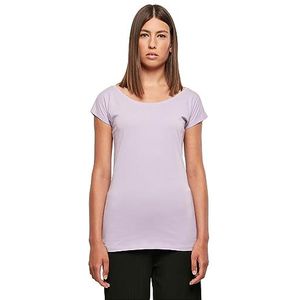 Build Your Brand Dames T-Shirt Dames Wide Neck Tee Lilac S, lila (lilac), S