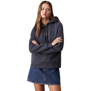 Calvin Klein Jeans Dames MONOLOGO REGULAR HOODIE J20J223536, Pullover Hoodie, Zwart, M, Zwart (Ebbenhout), M