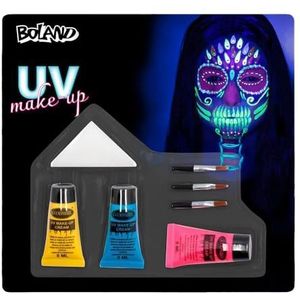 Boland - Make-up set voor Halloween, lichtgevende UV make-up en accessoires, make-up voor carnaval en themafeesten