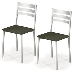 ASTIMESA SCRFGR Twee stoelen voor keuken, metaal, grafiet, zithoogte 45 cm