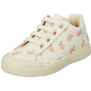 NATURINO Eindhoven Zip-sneakers van leer met abrikozenprint, Wit, 34 EU