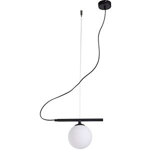 Homemania hanglamp, metaal, glas, zwart