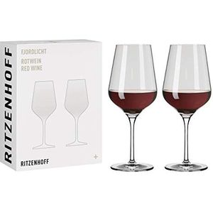 Ritzenhoff 3631002 Fjordlicht #2 rode wijnglazen, glas, 570 ml, grijs-transparant