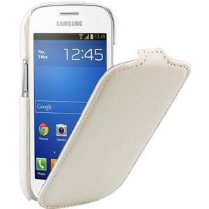 xubix PREMIUM ultradun leren flip case Samsung Galaxy Trend LITE S7390 case wit (""ALLEEN LITE, NIET S7560"")