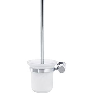 Duravit Borstelgarnituur D-Code, wc-borstelhouder wandmontage, toiletborstel, toiletborstel, chroom, 154 x 154 x 342 mm