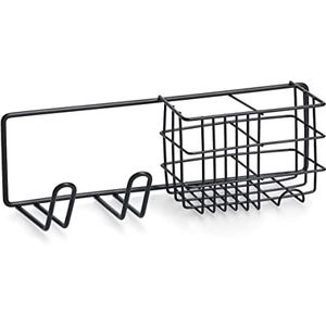 Zeller doucherekje/badkamer rekje - metaal - zwart - 27 x 9,5 cm