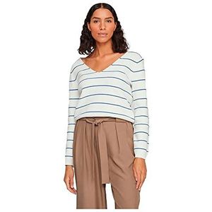 Vila Dames VICHAO V-hals L/S Knit TOP/SU-NOOS gebreide trui, White Alyssum/Stripes:Verenblauw XXL, White Alyssum/Stripes:federal Blue, XXL