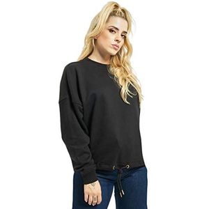 Urban Classics TB1523 dames sweatshirt oversized, ronde maat, kleur, zwart, XS