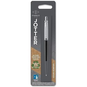 Parker Jotter Balpen | Bond Street Zwart met Chrome Trim | Medium Point Blue Ink