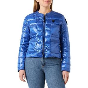 Blauer Korte gevoerde jas met veren, kanten jas, 959 Baia, blauw, XL dames, 959 Baia blauw, XL
