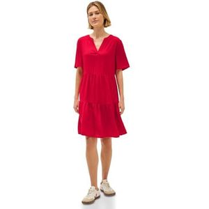 Cecil - Knielange Volant Jurk - Rood