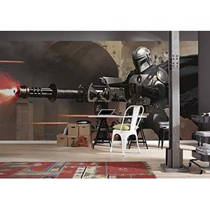 Komar DX10-088 Vlies Star Wars Mandalorian Blaster-formaat 500 x 250 cm, 10 banen, baanbreedte 50 cm-Baby Yoda, The Child, wanddecoratie, wandbekleding, fotobehang, kleurrijk