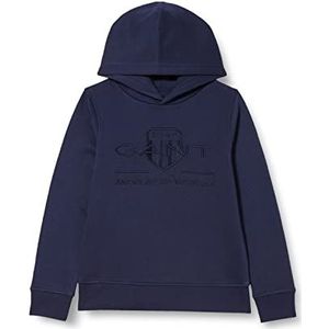 GANT Unisex Tonal Archive Shield hoodie met capuchon, klassiek blauw, standaard, classic blue, 122/128 cm