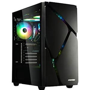 ENERMAX Marbleshell MS30 zwart – pc-behuizing gamer ARGB – middelgrote toren ATX raam van gehard glas – ARGB-ventilator