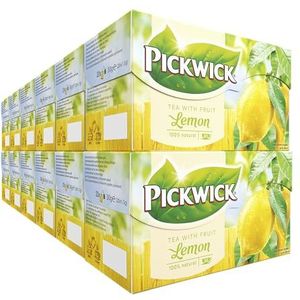 Pickwick Vruchtenthee Citroen - Zwarte Thee met Citroenschilletjes (240 Theezakjes - 100% Natuurlijk) - 12 x 20 Zakjes
