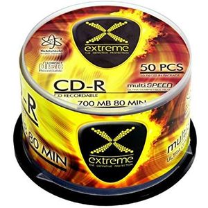 Esperanza 2034 CD-R Extreme 700 MB X52 - Cake Box 50 stuks geel/bruin