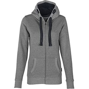 HRM Dames Jas met Capuchon, Grijs-gemengd , Maat 5XL I Premium Hoodie voor Vrouwen met Contrasterende Voering I Basic Hoodie met Rits I Dameshoodie met Rits I Hoge Kwaliteit & Duurzame Dameskleding