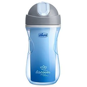 Chicco - Sport Anti Morsbeker - Baby Drinkbeker - Anti Mors Tuitbeker met Bijtbestendig Flexibel Siliconen Rietje - BPA-Vrij - 66 ml - 14+ Maanden - Blauw