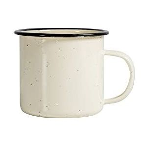 Sagaform Doris emaillie beker met handvat in de kleur beige in de afmeting 9x8cm, 5018175